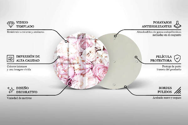 Posavaso de vidrio para velas funerarias Ramo de peonías