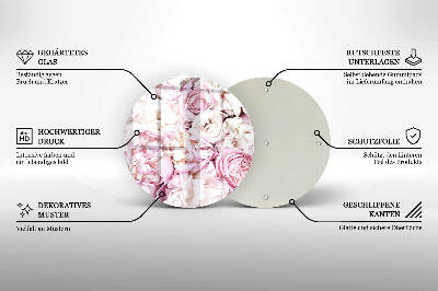 Posavaso de vidrio para velas funerarias Ramo de peonías