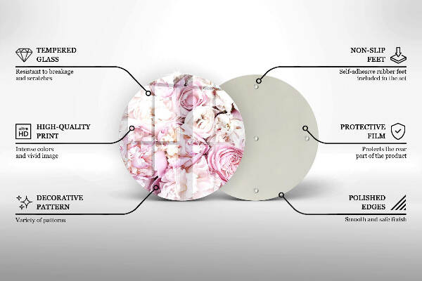 Posavaso de vidrio para velas funerarias Ramo de peonías