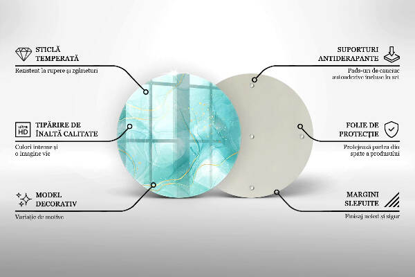 Posavaso de vidrio para velas Abstracción azul i dorada