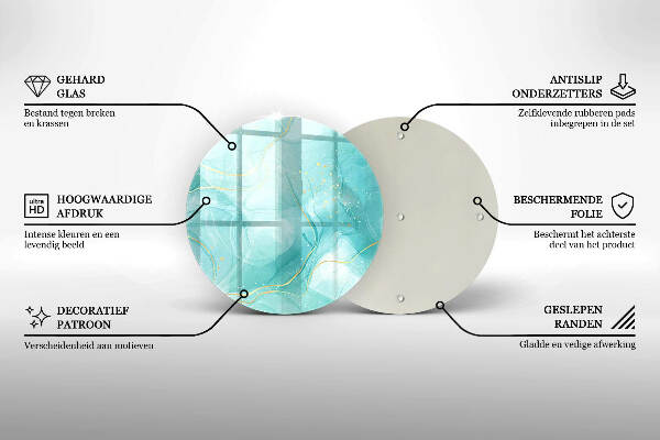 Posavaso de vidrio para velas Abstracción azul i dorada