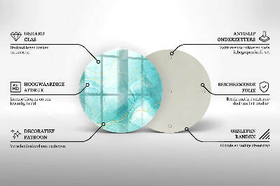 Posavaso de vidrio para velas Abstracción azul i dorada