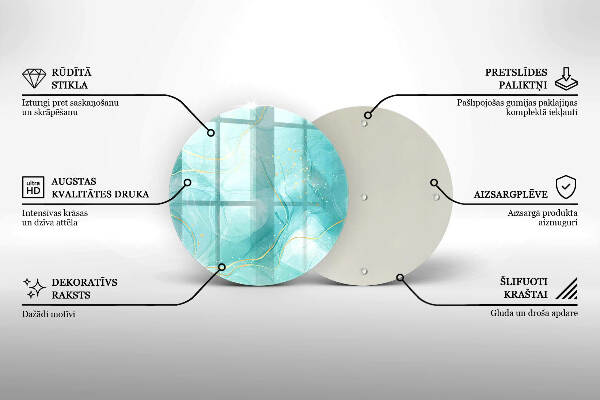 Posavaso de vidrio para velas Abstracción azul i dorada