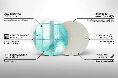 Posavaso de vidrio para velas Abstracción azul i dorada