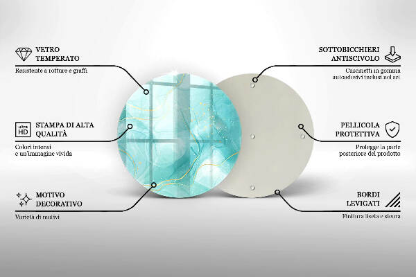 Posavaso de vidrio para velas Abstracción azul i dorada