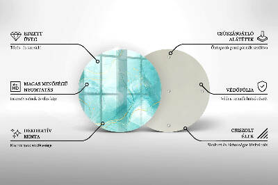Posavaso de vidrio para velas Abstracción azul i dorada
