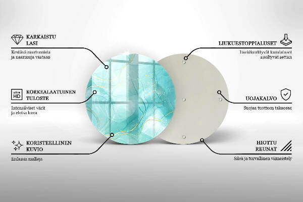 Posavaso de vidrio para velas Abstracción azul i dorada
