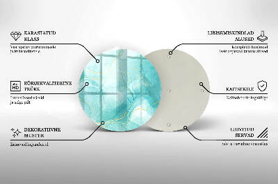 Posavaso de vidrio para velas Abstracción azul i dorada