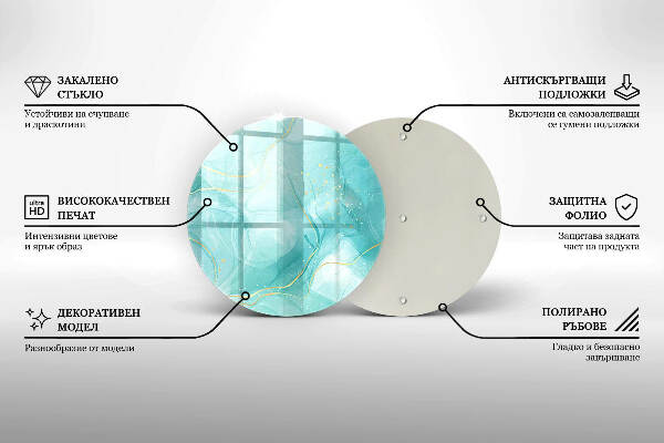 Posavaso de vidrio para velas Abstracción azul i dorada