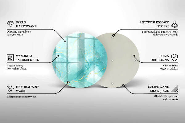Posavaso de vidrio para velas Abstracción azul i dorada