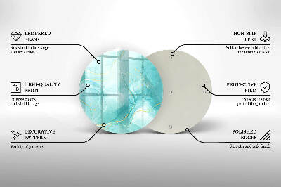 Posavaso de vidrio para velas Abstracción azul i dorada