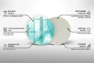 Posavaso de vidrio para velas Abstracción azul i dorada