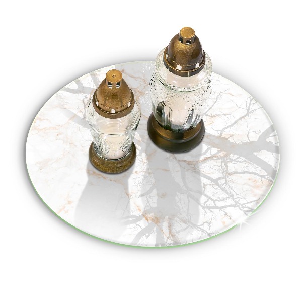 Posavaso de vidrio para velas funerarias Elegante piedra de mármol