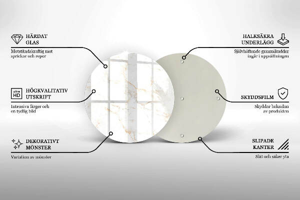 Posavaso de vidrio para velas funerarias Elegante piedra de mármol