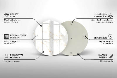 Posavaso de vidrio para velas funerarias Elegante piedra de mármol