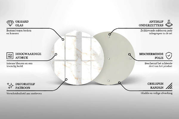 Posavaso de vidrio para velas funerarias Elegante piedra de mármol