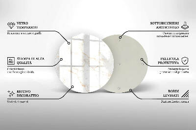 Posavaso de vidrio para velas funerarias Elegante piedra de mármol