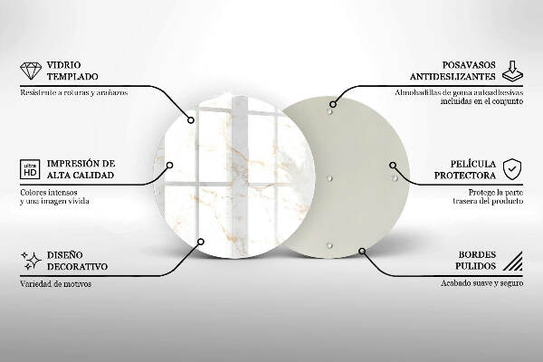 Posavaso de vidrio para velas funerarias Elegante piedra de mármol