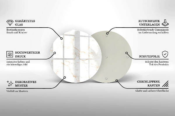 Posavaso de vidrio para velas funerarias Elegante piedra de mármol