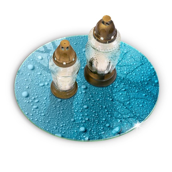 Posavaso de vidrio para velas Gotas de agua