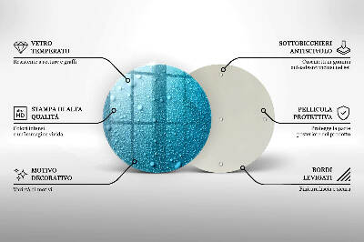 Posavaso de vidrio para velas Gotas de agua