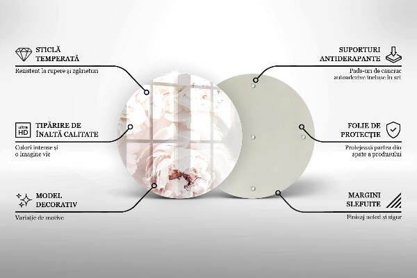 Posavaso de vidrio para velas funerarias Peonías pastel