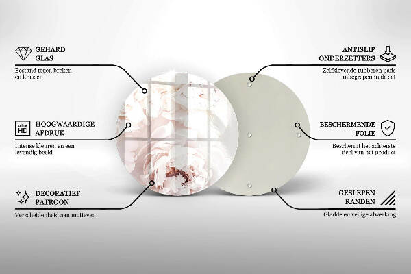 Posavaso de vidrio para velas funerarias Peonías pastel