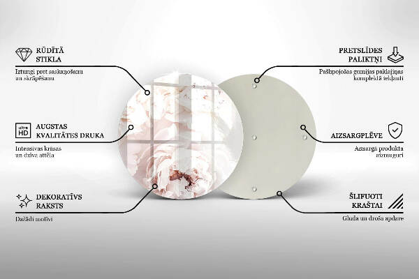 Posavaso de vidrio para velas funerarias Peonías pastel