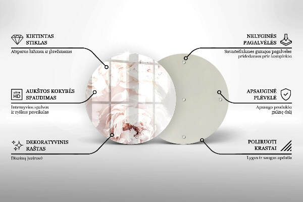 Posavaso de vidrio para velas funerarias Peonías pastel