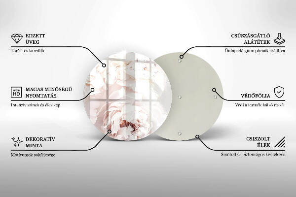 Posavaso de vidrio para velas funerarias Peonías pastel