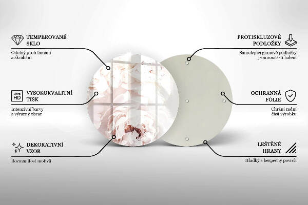 Posavaso de vidrio para velas funerarias Peonías pastel