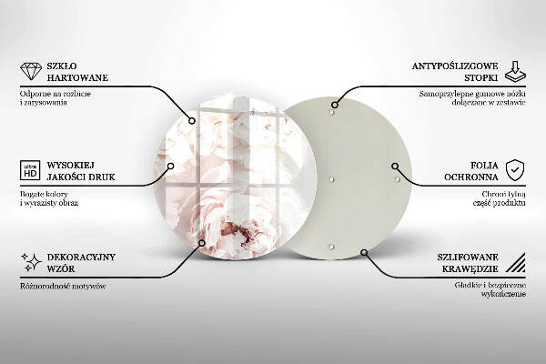 Posavaso de vidrio para velas funerarias Peonías pastel