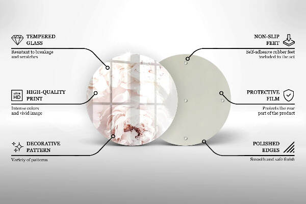 Posavaso de vidrio para velas funerarias Peonías pastel