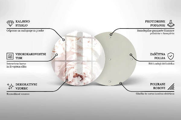 Posavaso de vidrio para velas funerarias Peonías pastel