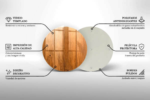 Posavaso de vidrio para velas Tablas de madera