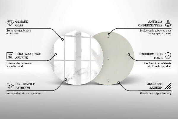 Posavaso de vidrio para velas funerarias Mármol moderno