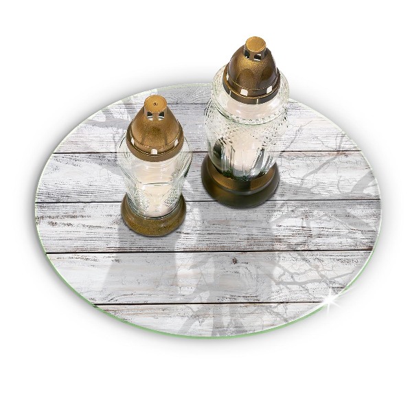 Posavaso de vidrio para velas Tablas de madera clara