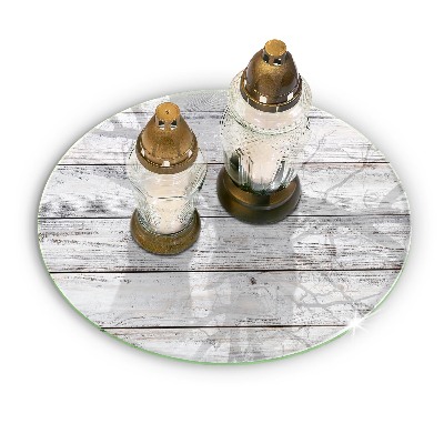 Posavaso de vidrio para velas Tablas de madera clara