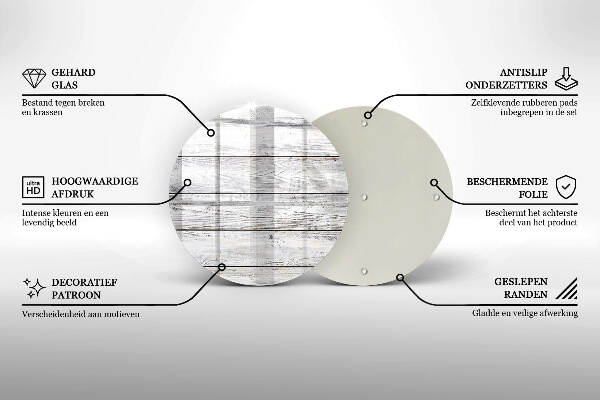 Posavaso de vidrio para velas Tablas de madera clara