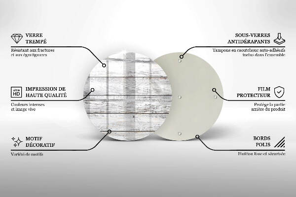 Posavaso de vidrio para velas Tablas de madera clara