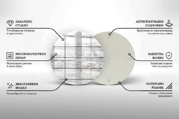 Posavaso de vidrio para velas Tablas de madera clara