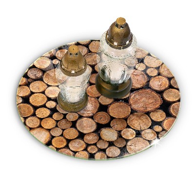 Posavaso de vidrio para velas funerarias Troncos de árboles