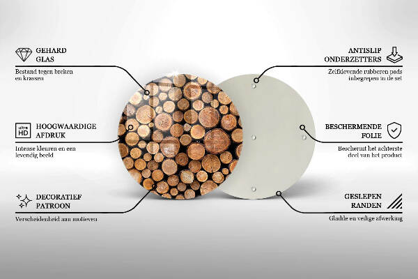 Posavaso de vidrio para velas funerarias Troncos de árboles