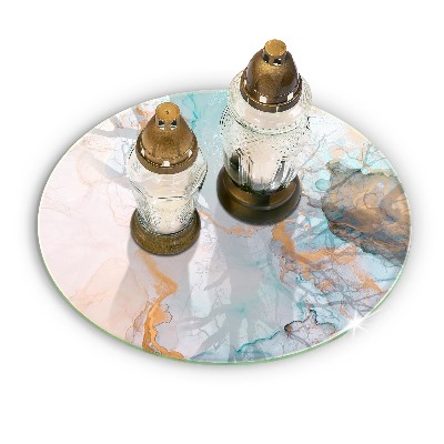 Posavaso de vidrio para velas funerarias Mármol abstracto