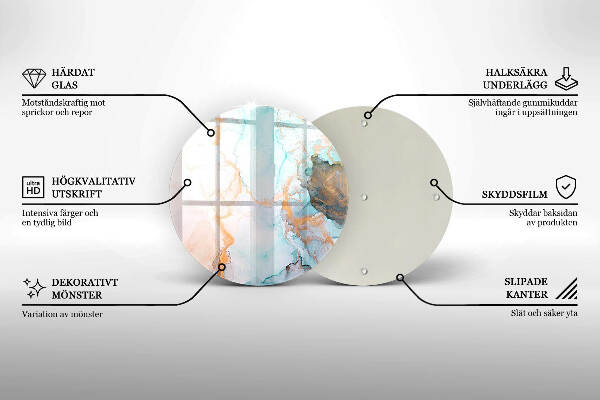 Posavaso de vidrio para velas funerarias Mármol abstracto