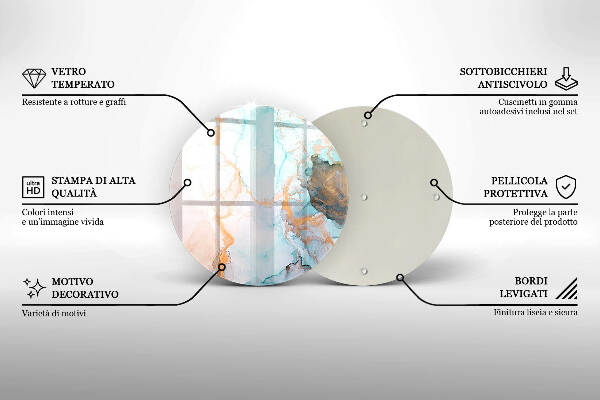 Posavaso de vidrio para velas funerarias Mármol abstracto
