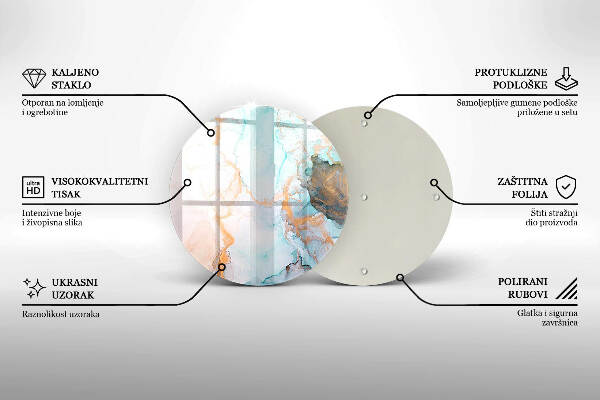 Posavaso de vidrio para velas funerarias Mármol abstracto