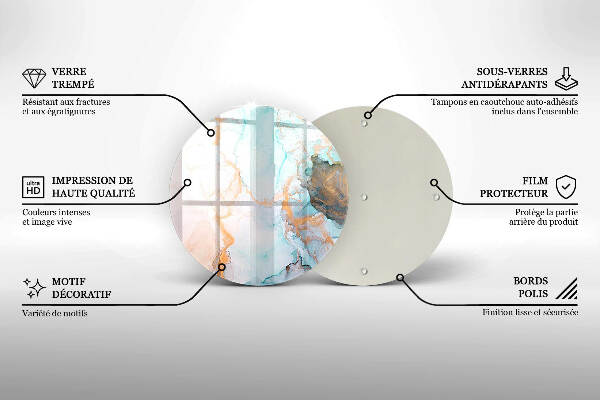 Posavaso de vidrio para velas funerarias Mármol abstracto