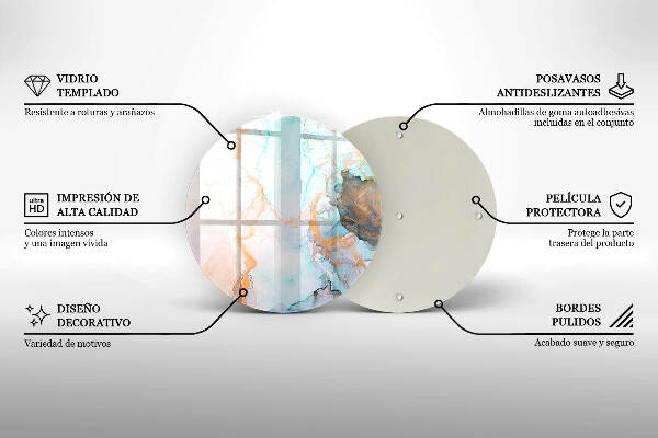 Posavaso de vidrio para velas funerarias Mármol abstracto