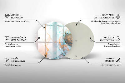 Posavaso de vidrio para velas funerarias Mármol abstracto